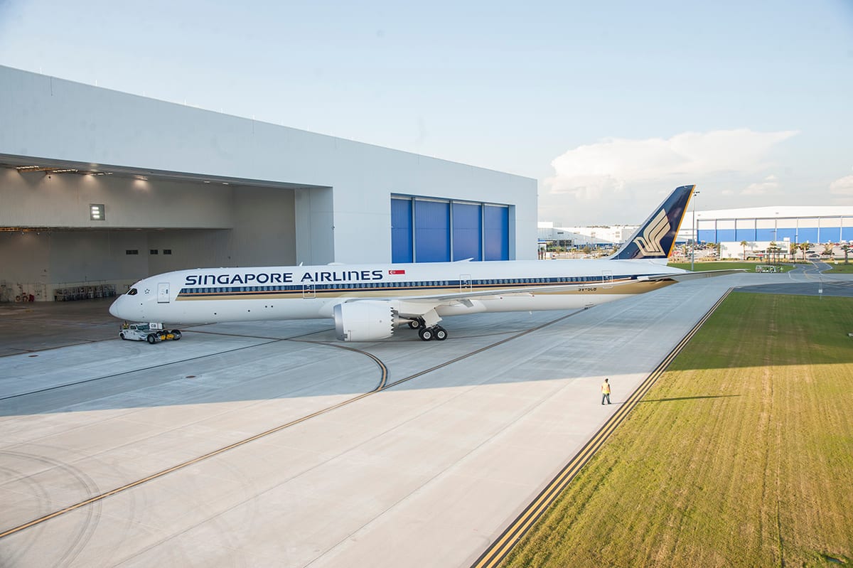 Singapore Airlines 787-10 at Boeing South Carolina