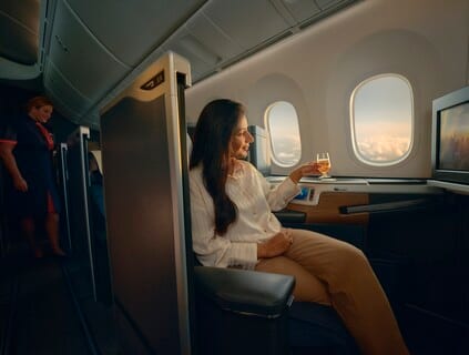 Enjoying a drink in BA's Club World
